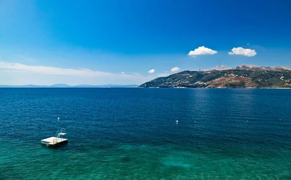 View Albanian Coast Corfu Island Greece Beautiful Ionian Sea Landscape — Stock Photo, Image