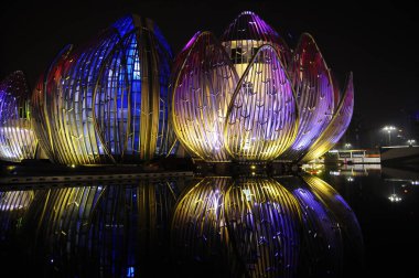 Gölette nilüfer çiçeği anıtı