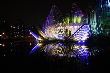 Gölette nilüfer çiçeği anıtı