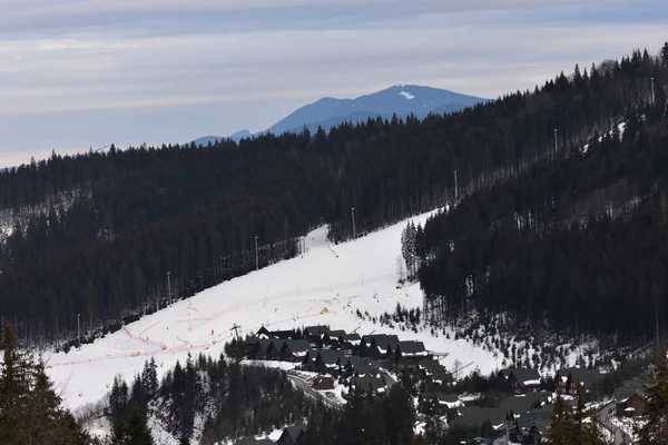 Snötäckta Berg Vintern — Stockfoto