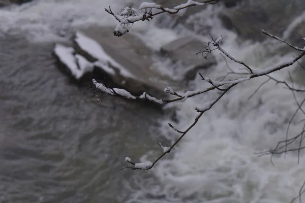 Rivière Dans Les Montagnes Hiver — Photo