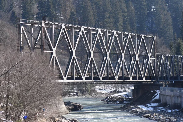 Río Montaña Invierno — Foto de Stock