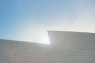 Bilbao, İspanya - 27 Ekim 2017 - Bilbao 'daki Guggenheim Müzesi. Guggenheim Müzesi Bilbao, modern ve çağdaş sanat müzesi, mimar Frank Gehry tarafından tasarlandı. Bilbao, Bask Ülkesi.