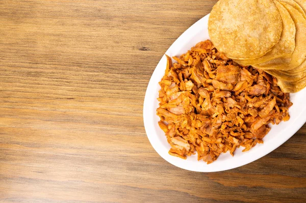 Pastor Tacos Carne Com Tortilhas Milho Comida Mexicana Tradicional Comida — Fotografia de Stock