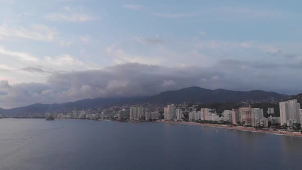 Bella Vista Sulla Spiaggia Vista Aerea Sulla Spiaggia Spiaggia Acapulco — Video Stock