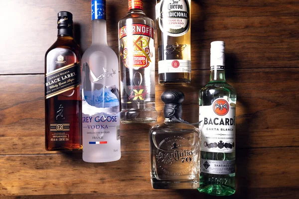 Ciudad Mexico Mexico Σεπτεμβριου 2020 Διάσημες Φιάλες Αλκοολούχων Ποτών Στο Εικόνα Αρχείου