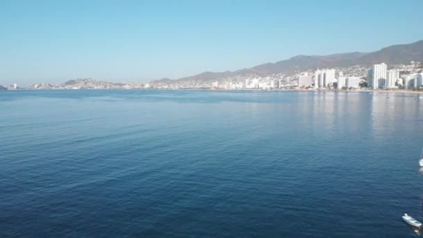 Bella Vista Sulla Spiaggia Vista Aerea Sulla Spiaggia Spiaggia Acapulco — Video Stock