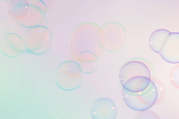 Mooie Wazig Transparante Kleurrijke Zeepbellen Achtergrond — Stockfoto