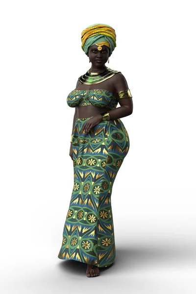 Fantazja Afrykańska Księżniczka Ilustracja — Zdjęcie stockowe