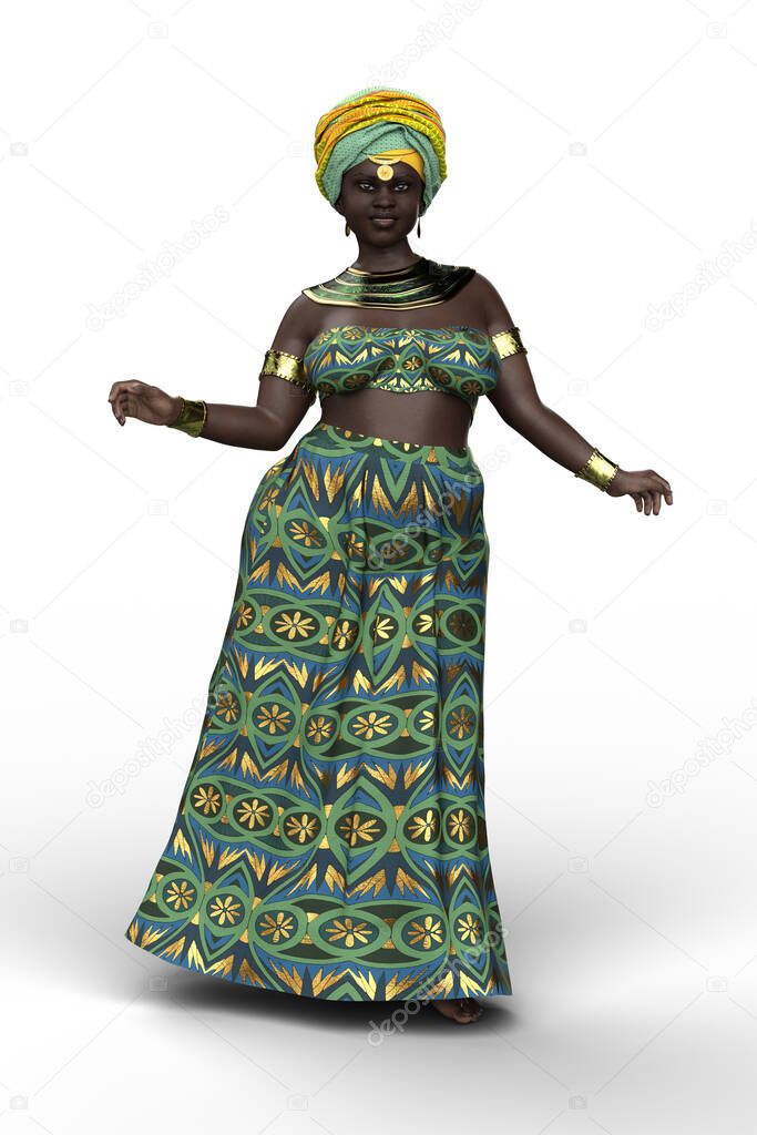 Fantasy African princess illustration.