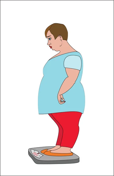 脂肪の女性 — ストックベクタ
