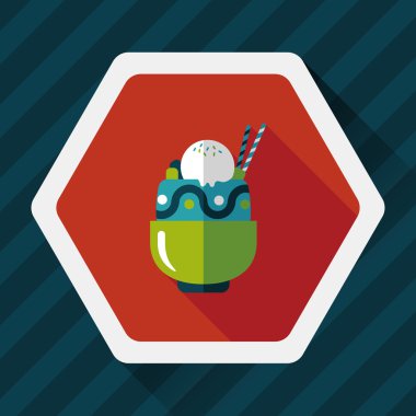 Uzun Gölge, eps10 dondurma düz simgesiyle