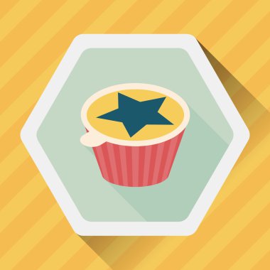 kahve-mate uzun gölge, eps10 düz simgesiyle