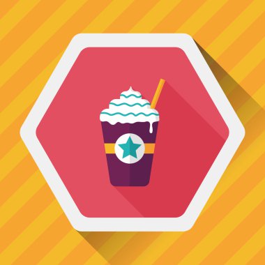 Uzun Gölge, eps10 ile frappucino düz simgesi