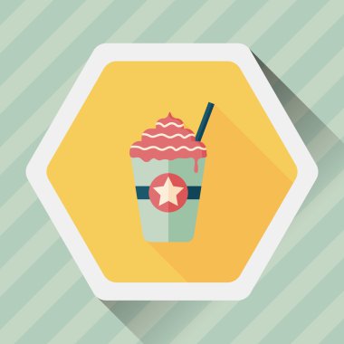 Uzun Gölge, eps10 ile frappucino düz simgesi