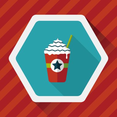 Uzun Gölge, eps10 ile frappucino düz simgesi