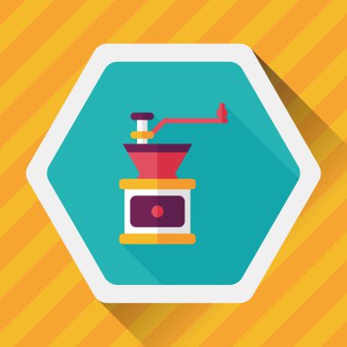 Uzungölgeli kahve makinesi düz simgesi, eps10