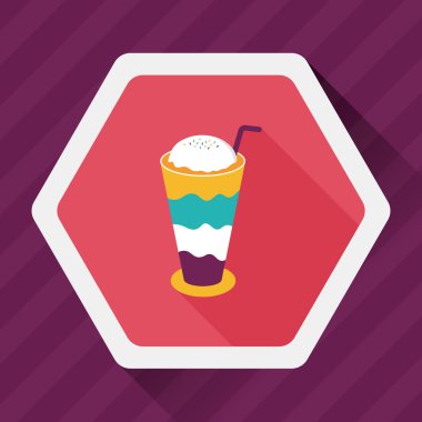 gezici kahve düz simgesine uzun gölge, eps10 ile buzlu