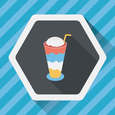 gezici kahve düz simgesine uzun gölge, eps10 ile buzlu