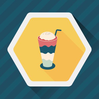 gezici kahve düz simgesine uzun gölge, eps10 ile buzlu