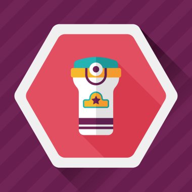 Su şişesi uzun gölge, eps10 düz simgesiyle