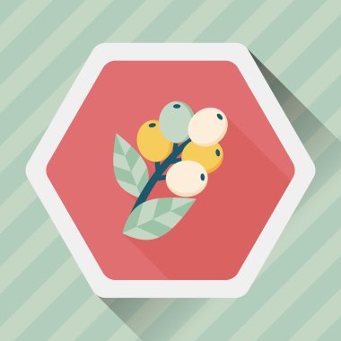 Uzun Gölge, eps10 ile kahve meyve düz simgesi