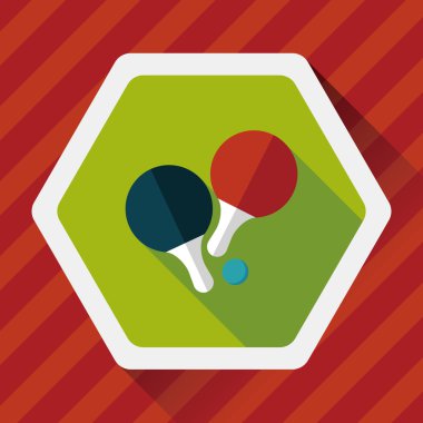 Uzun Gölge, eps10 ile Masa Tenisi raketi düz simgesi
