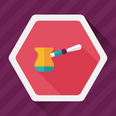 Uzungölgeli kahve makinesi düz simgesi, eps10