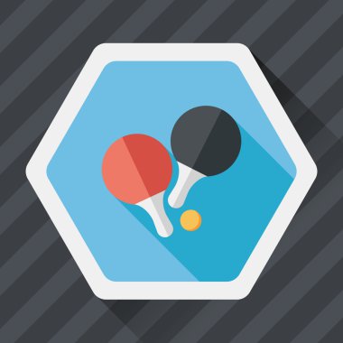 Uzun Gölge, eps10 ile Masa Tenisi raketi düz simgesi