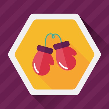 Boks eldivenleri düz simgesi ile uzun gölge, eps10