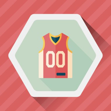 Uzun Gölge, eps10 ile basketbol giyim düz simgesi