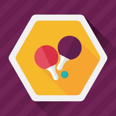 Uzun Gölge, eps10 ile Masa Tenisi raketi düz simgesi