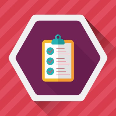 Çetele düz simgesi ile uzun gölge, eps10