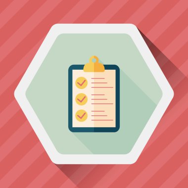 Çetele düz simgesi ile uzun gölge, eps10