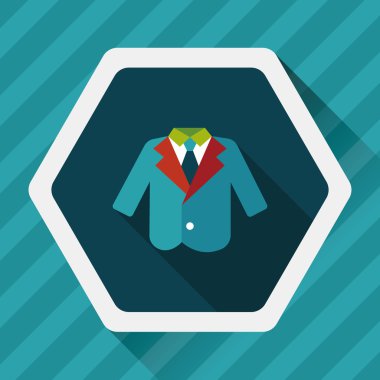 Düğün grom takım elbise düz simgesiyle uzun gölge, eps10