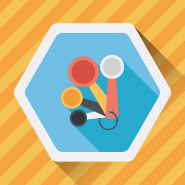 Uzun Gölge, eps10 ile mutfak eşyaları kaşık düz simgesi