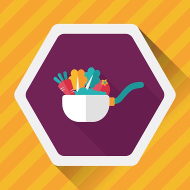 Uzun Gölge, eps10 ile mutfak eşyaları pot düz simgesi