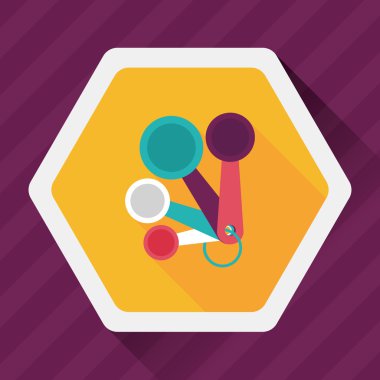 Uzun Gölge, eps10 ile mutfak eşyaları kaşık düz simgesi