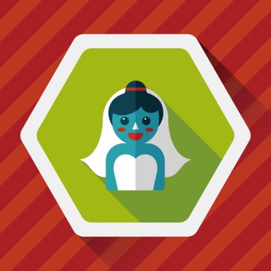 Gelinin düz ikonu, uzun gölgeli, eps10