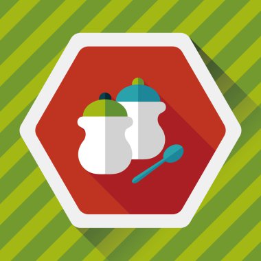 Uzun Gölge, eps10 ile mutfak eşyaları biber şişe düz simgesi