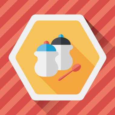 Uzun Gölge, eps10 ile mutfak eşyaları biber şişe düz simgesi