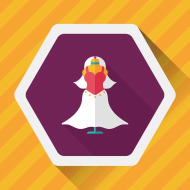 düğün elbise uzun gölge, eps10 düz simgesiyle