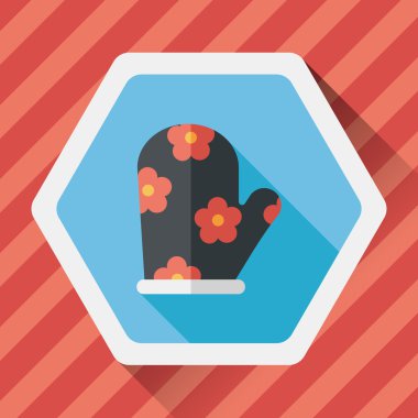 mutfak fırın eldiveni uzun gölge, eps10 simgesiyle düz