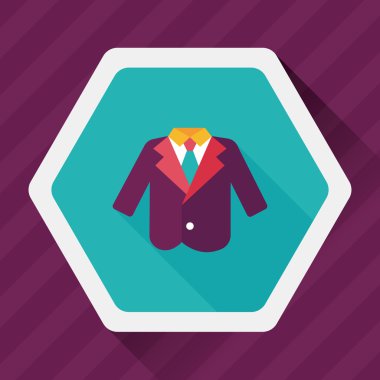 Düğün grom takım elbise düz simgesiyle uzun gölge, eps10