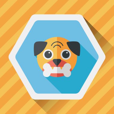 Uzun Gölge, eps10 ile evde beslenen hayvan köpek düz simgesi