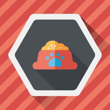 Uzun Gölge, eps10 ile evde beslenen hayvan köpek gıda düz simgesi