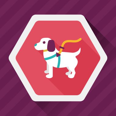 Uzun Gölge, eps10 ile evde beslenen hayvan köpek düz simgesi