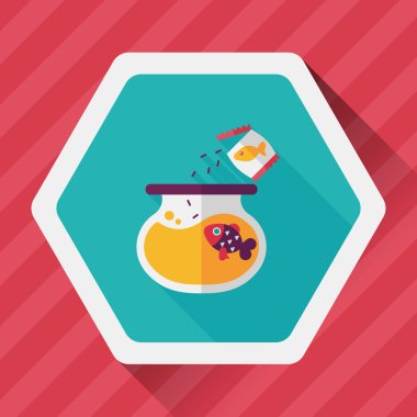 Uzun Gölge, eps10 ile evde beslenen hayvan balık düz simgesi