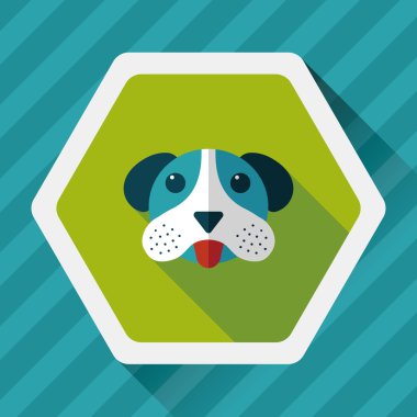 Uzun Gölge, eps10 ile evde beslenen hayvan köpek düz simgesi