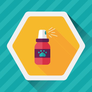 Uzun Gölge, eps10 ile evde beslenen hayvan pire spreyleri düz simgesi